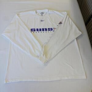 Reebok Phoenix Suns Basketball Men's White Cotton Long Sleeve T-Shirt Size 2XL